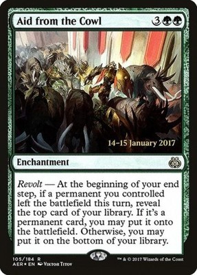 Aid from the Cowl -Foil Light Play MTG Promos: Prerelease Cards