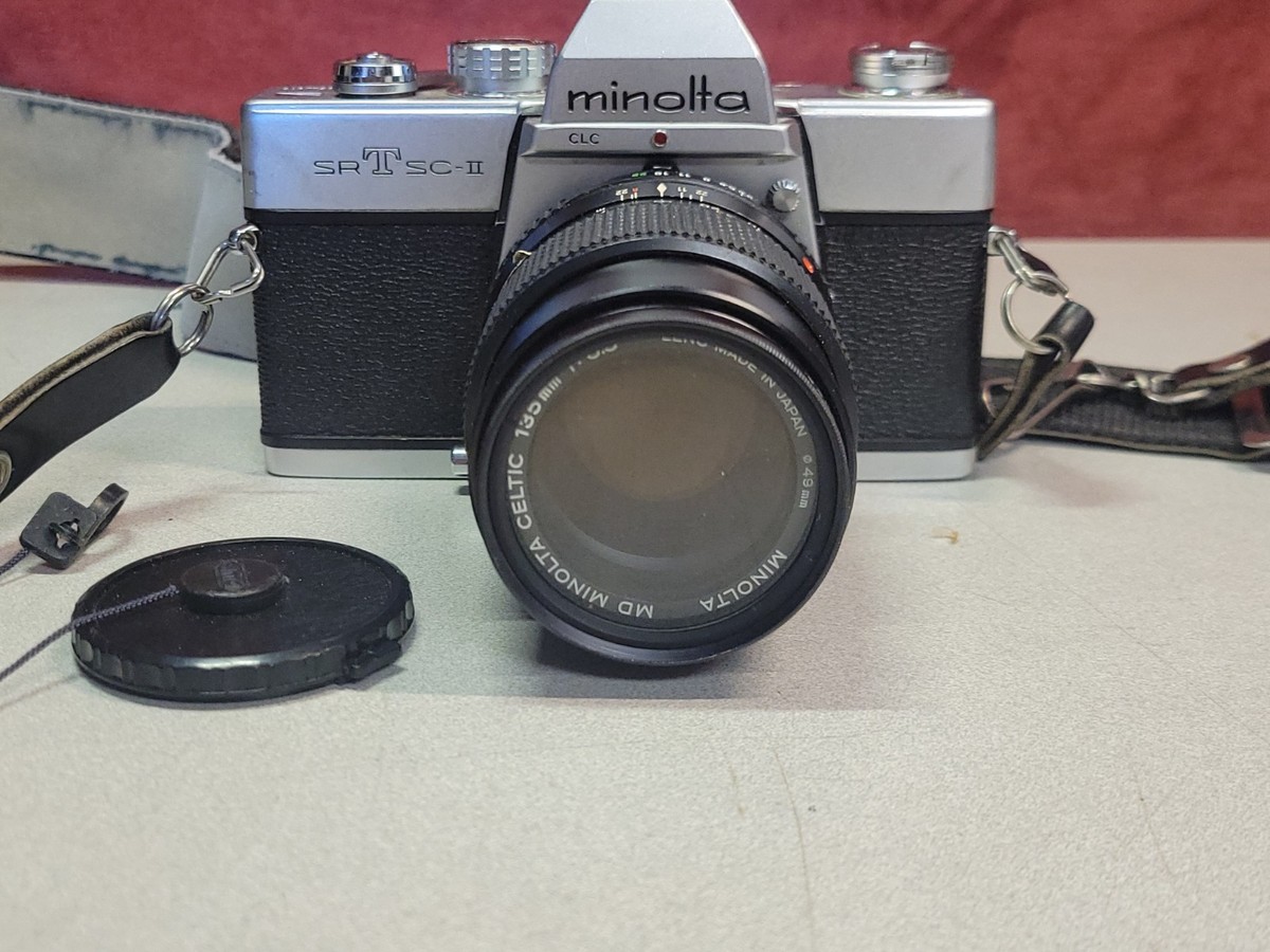 Minolta SRT SC-II 35mm SLR Film Camera with MD 135mm 3.5 Celtic