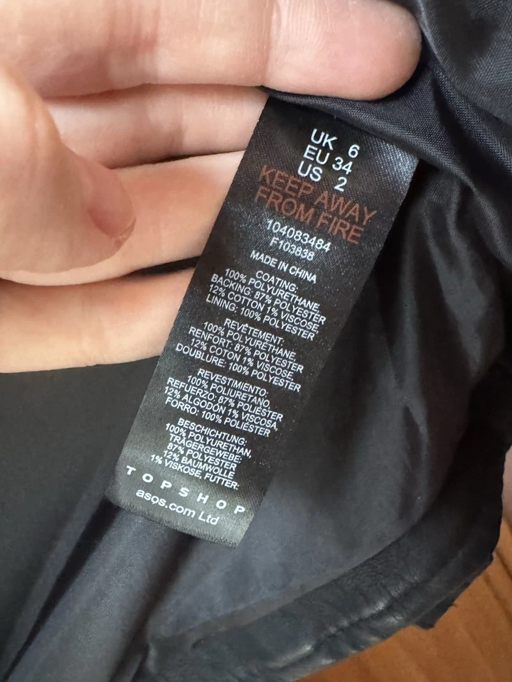 Bikerjacke von Topshop Gr. 34 , ein Mal getragen, Top Zustand - Bild 4 von 4