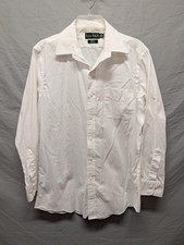 Lauren Ralph Lauren Shirt Mens 16 34/35 White Slim Fit Non Iron Button Down