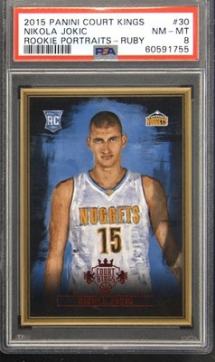 2015 PANINI COURT KINGS ROOKIE PORTRAITS RUBY NIKOLA JOKIC ROOKIE RC #/100 PSA 8