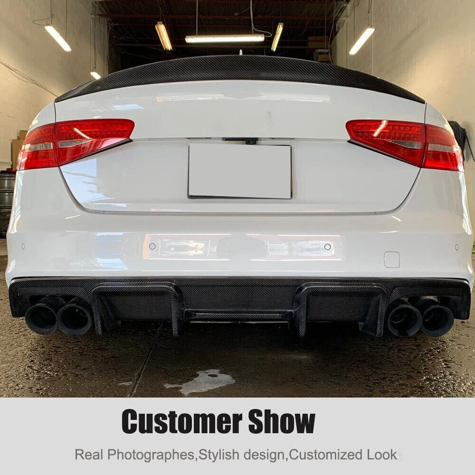 Углеродное волокно для Audi A4 S-line S4 B8.5 13-16 задний бампер диффузор кромки обвес - Изображение 4 из 4