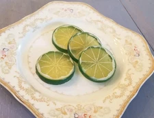 Realistic Fake Faux Artificial Lime Slices Movie Set Props Set Of 4 For Display