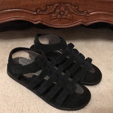 NWOB Women  s Vionic Fully Adjustable Black Leather Strappy Sandals Sz 8