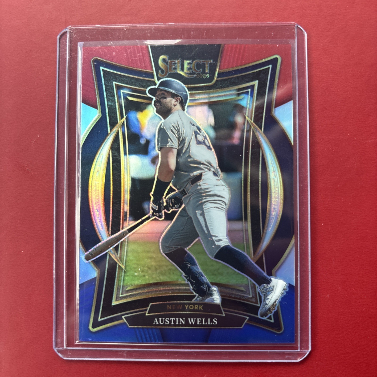 Austin Wells 2025 Panini Select #45 Red and Blue Prizms #/399