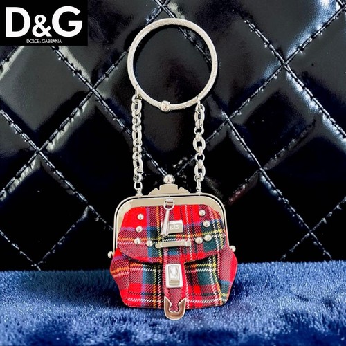 D&G Dolce&Gabbana Tartan Check Micro Mini Bag Gama Clutch Leather Italy EX