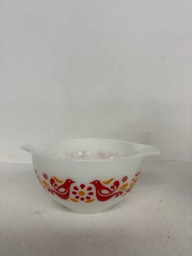 Vtg Pyrex 441 1-1/2pt Friendship Cinderella Red Orange Birds Etc. Mixing  Bowl