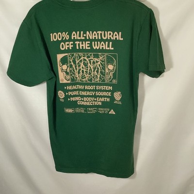 Vans All Natural Mind Graphic T-Shirt Green Short Sleeve Mens Small Skate Tee
