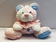 Vintage Fisher Price Puffalumps Bear Mouse Rattle Plush 1980s Toy NO TAG BIN52