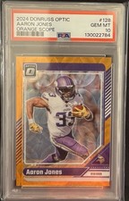 2024 Panini Donruss Optic - Aaron Jones #128 Orange Scope Prizm /79 PSA 10 POP 1