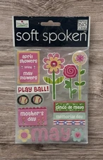MAMBI Soft Spoken April & May Ellen Kranz Dimensional Stickers Scrapbook NEW