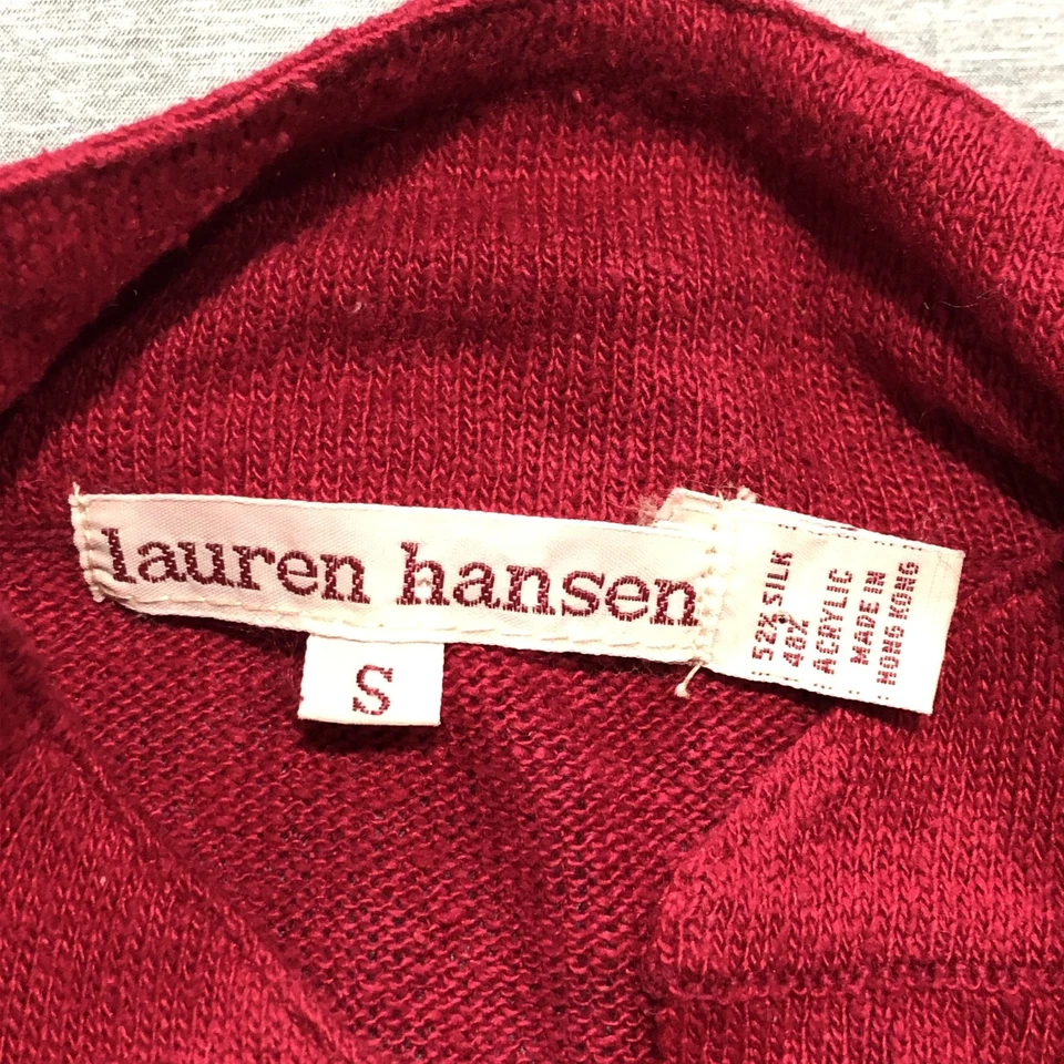 Suéter de Seda Lauren Hansen Para Mujer S Dinero Antiguo Minimalista Chic Indie Retro Rojo Foto 2 de 4