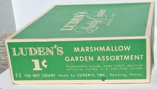 1950s Luden's Marshmallow Garden Candy 1 cent Vtg Advertising Store Display Box 