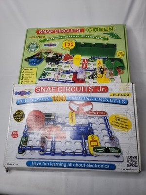 Snap Circuits Geen and Snap Circuits Jr - Both Complete Sets