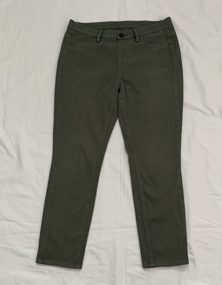 Uniqlo  Women’s Olive Ankle Stretch Pants M Straight Leg  Cotton Blend W28/29 in