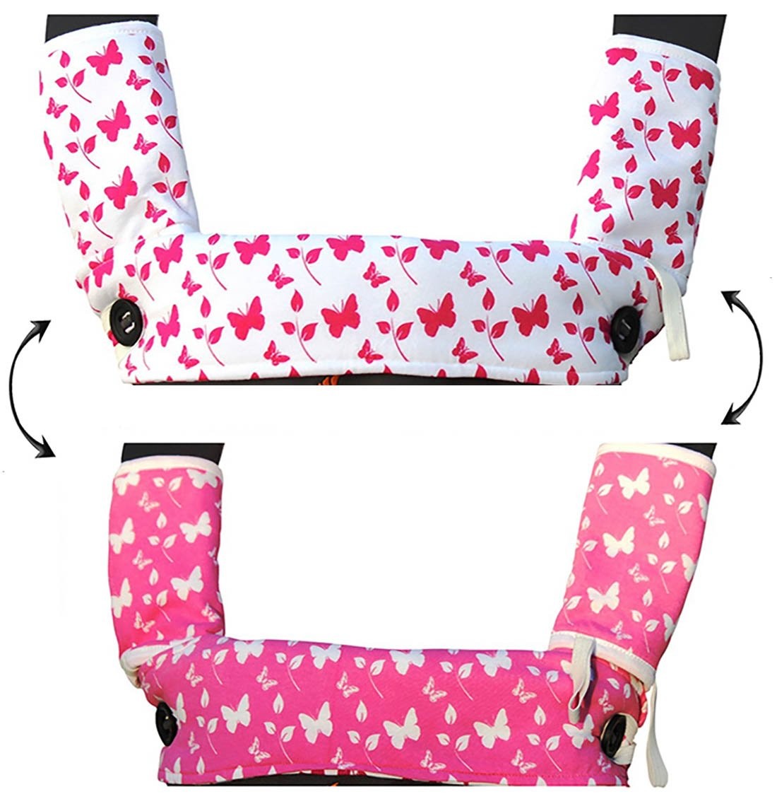 Drool and Teething Pad Reversible Organic Cotton Pink White 