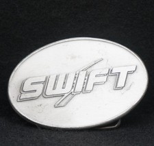 WC13146 AMAZING VINTAGE 1970s   SWIFT   FINANCIAL BANK COMPANY BELT BUCKLE