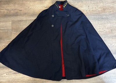 Vintage 1950's Nurse s Apparel US Blue Wool Cape Coat Cloak H.D.S.N NY