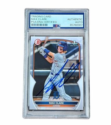 #ad #ad Max Clark Signed Card 1st Bowman Paper Auto Detroit Tigers Autographed PSA $119.99