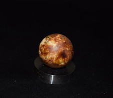      Antique German      Bennington busy detail glazed clay marble shooter .843"