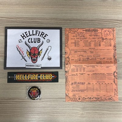 Fremder Things VECNA'S Curse Hawkins Hellfire Club Abzeichen Sticker Umschlag