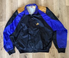 Vtg 80s/90s Nike Windbreaker Thermal Lined Black Purple And Gold Size Medium
