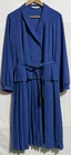 Eastex Vintage Blue Pleated Midi Peplum Dress Long Sleeve Size 16