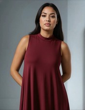 Burgundy Sleeveless Dress Size 2XL