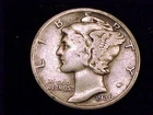 1936-D  Mercury Dime, Very Good to nearly Fine  Grade.