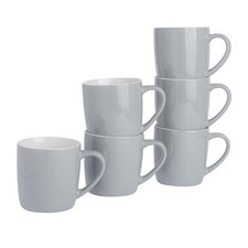 6x Coloured Tea Coffee Mug Contemporary Ceramic Stoneware Drinks Mugs - 350ml