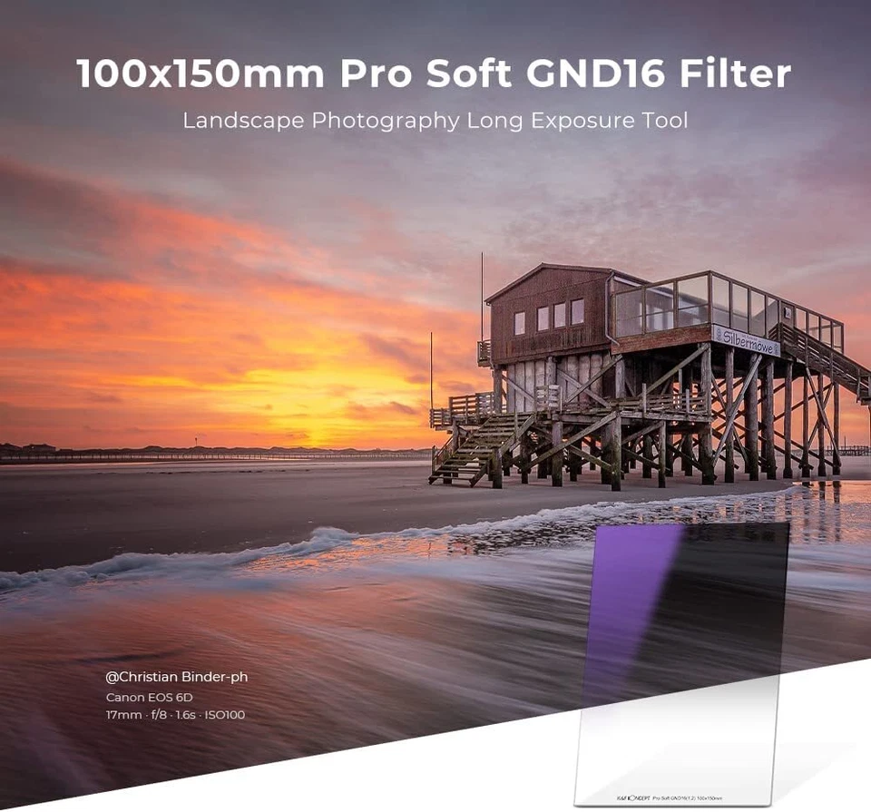 K&F Concept 100*150mm Square GND16 Soft Graduated Grad Neutral Density Filter - Image 2 of 4