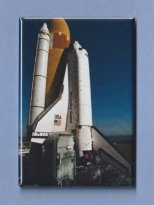 SPACE SHUTTLE *2X3 FRIDGE MAGNET* NASA FLIGHT OUTER STATION LAUNCH VEHICLE ORBIT