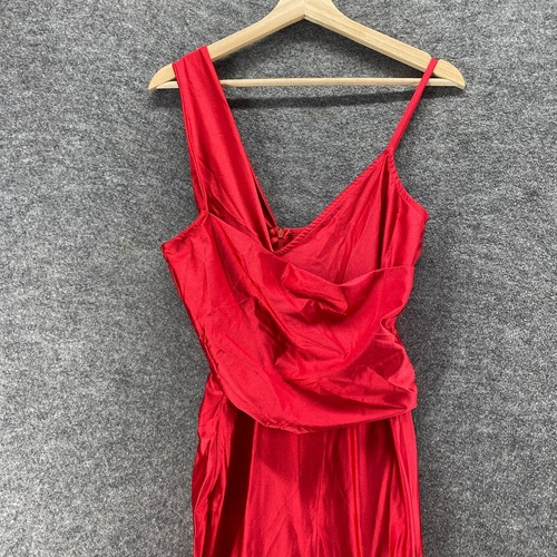New Fashion Nova Dress Women M Medium Red Maxi Long Zipper Sleeveless V-Neck - 第 3/10 張圖片