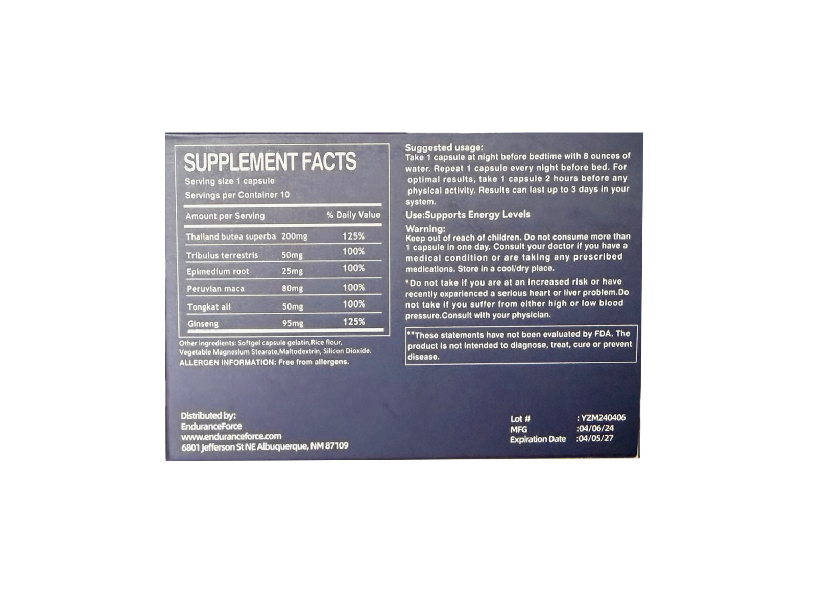 Endurance Force - Sports Nutrition for Endurance, Energy and Stamina