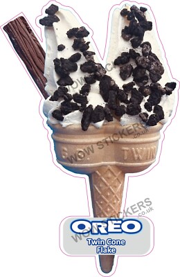 Eiswagen Aufkleber Twin Oreo Krümel Flocke 99 Kegel Eis Anhänger Decals