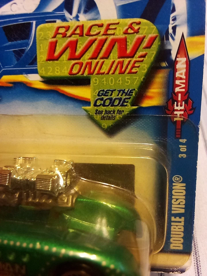 Coche fundido a presión Hot Wheels Mattel HE-MAN SERIES DOUBLE VISION años 90 HW personaje vendido Foto 2 de 4