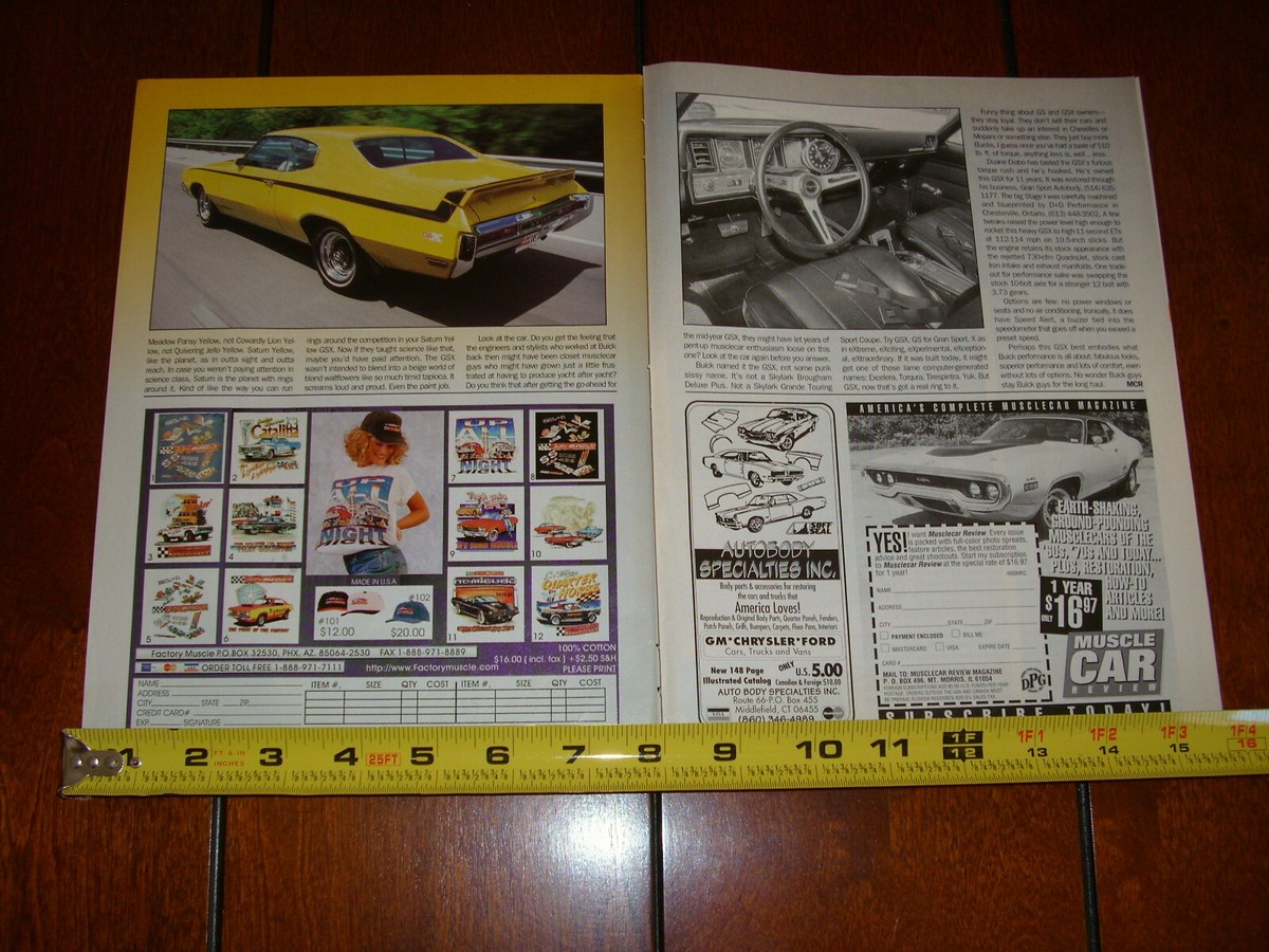1970 BUICK GSX STAGE 1 ORIGINAL 1998 ARTICLE | eBay