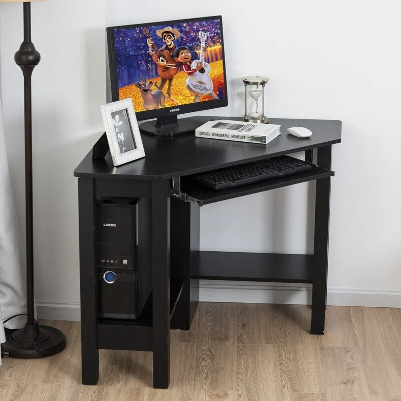 Black Computer Corner Desk Workstation by Ebern Designs Gunanj