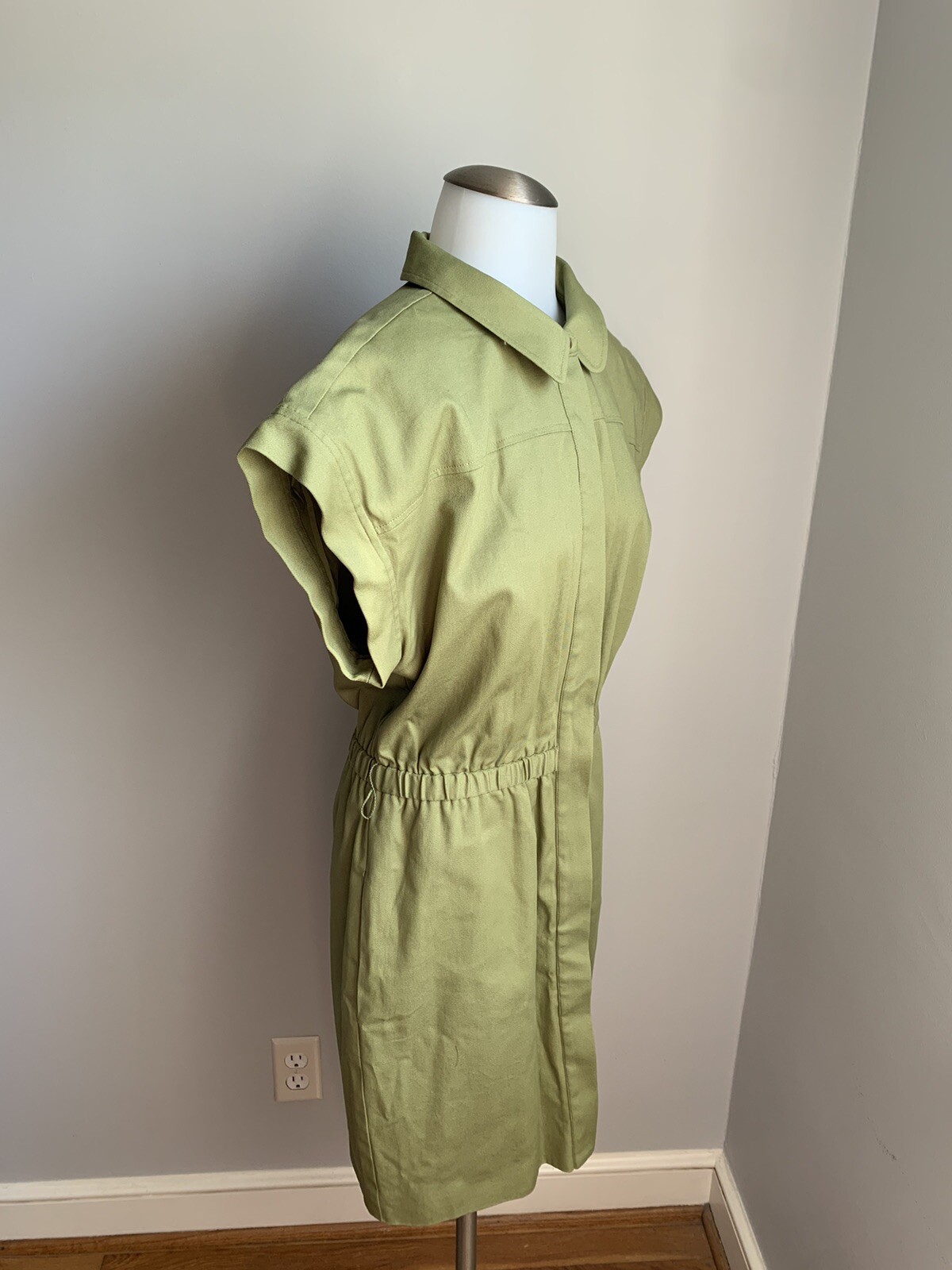 Women’s LDT Solid Green Button Up Collared Shirt … - image 6