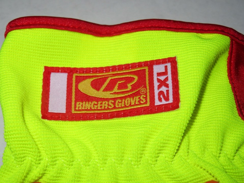RINGERS GLOVES R179-12 Size 2XL Neon Yellow Red Super Hero Mechanics ...