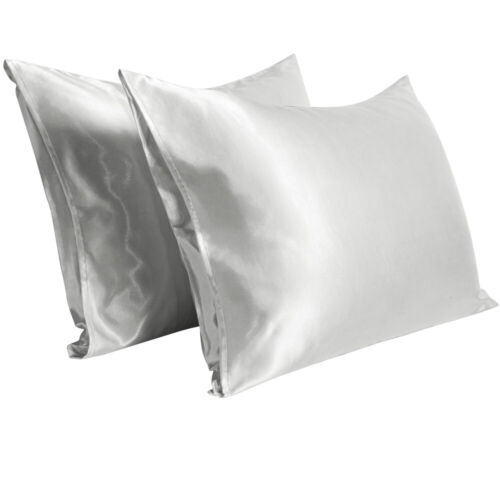 Pillowcase Queen King Standard Silk Satin Bedding Single Ultra Soft Pillow Cover - Picture 18 of 19
