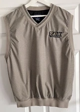 LA Loving Mens Baseball Waterproof Vest , Plaid Beige, Size M, TPX Embroidery