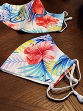 Hand Made Cotton Face Mask,filter pocket,Nose Wire Beautiful Flower Floral 1 Pc