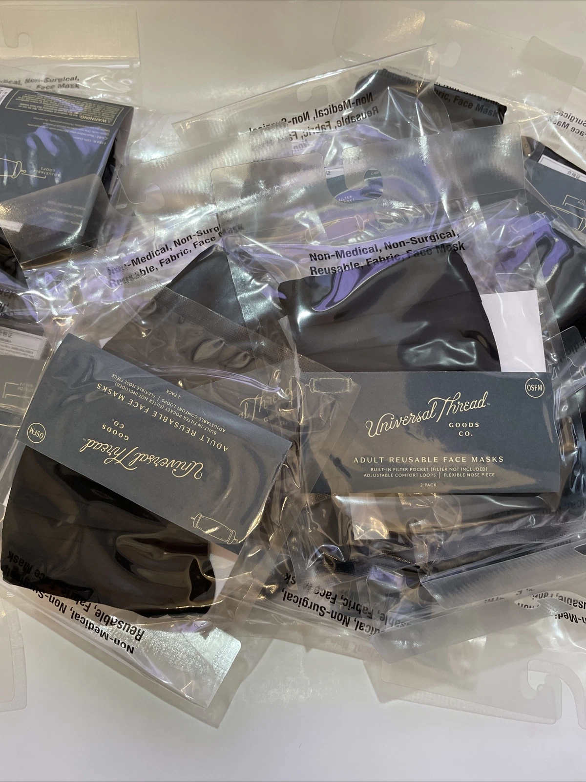 24 UNIVERSAL THREAD 2 pack black reusable face masks Adult size Total Of 48 ￼