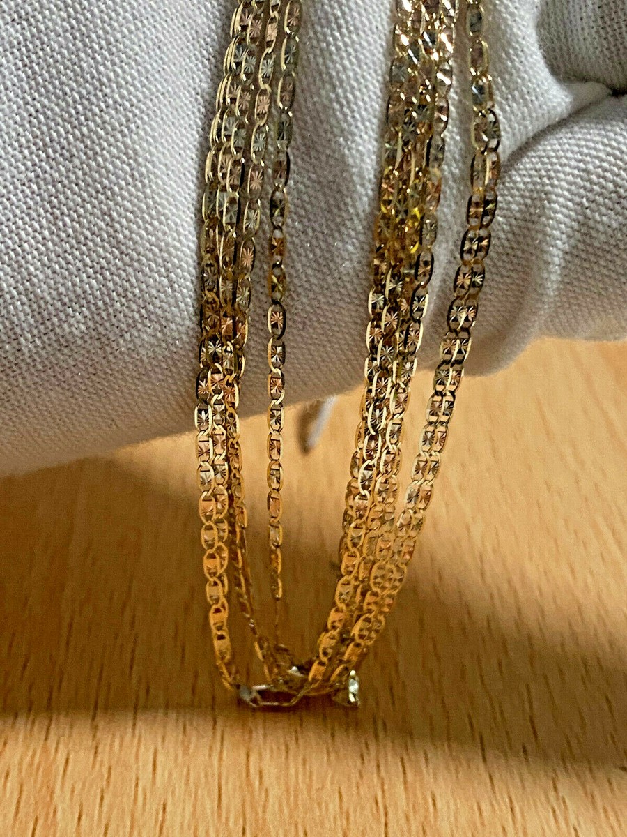 14KT Solid Yellow Italian Gold Valentino Chain Necklace 16