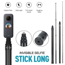 Carbon Fiber Invisible Selfie Stick Long 3M For Insta360 Adjustable Light Weight