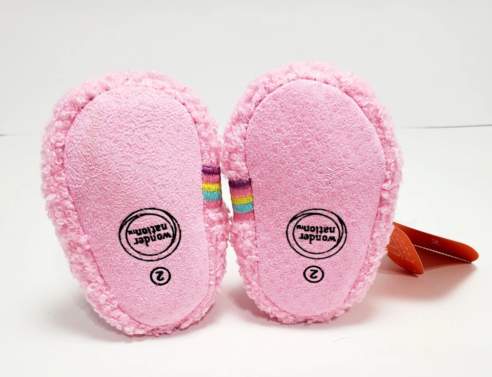 Bota Chinelo Infantil Menina Rosa com Arco-íris e Nuvem Tamanho 2 Nova Com Etiqueta - Imagem 3 de 4
