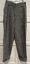 Vintage Gianni Versace Women's Wool Pants Speckled Black Italy Size 42/US8