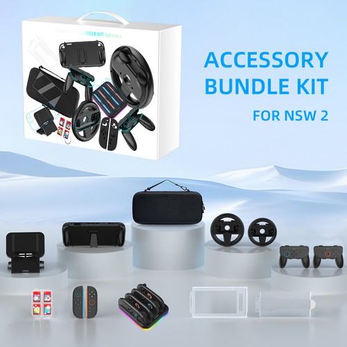 Accessories Kit For Nintendo Switch 2 Console Grip,Charging Base,Carrying Case - Picture 18 of 19