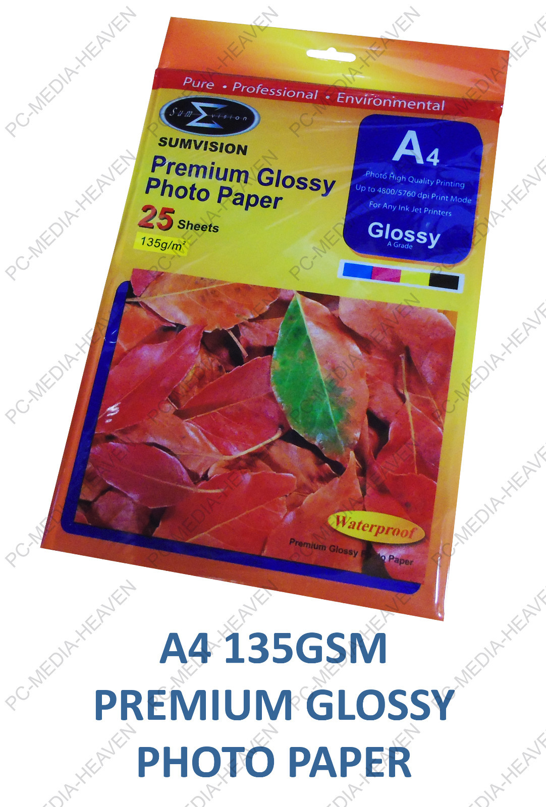 500 SHEETS OF PREMIUM GLOSSY GLOSS A4 PHOTO PAPER 135GSM SUMVISION